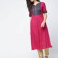 Aniyah Rayon Block Printed Straight Kurta In Magenta Color (AN-113K) - Swadesiicart