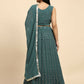 Green Georgette Embroidered Lehenga choli with Dupatta - Dhara | Swadesiicart