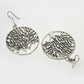 NVR Women's Silver-Toned Circular Shape German Silver Oxidised Drop Earrings - Swadesiicart