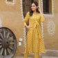 Jyoti Fashion Women's Mustard Pure Muslin Heavy Digital Printed Kurta Pant Set | Swadesiicart