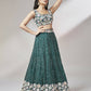 House of Panchhi Teal Georgette heavy Sequinse embroidery Lehenga choli & Dupatta | Swadesiicart