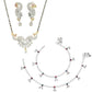 AanyaCentric Gold-Polished Mangalsutra Pendant Earring Set & Silver Plated Anklet