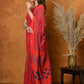 Very Much Indian Handblock Printed Cotton Saree With Natural Dyes - Red | Swadesiicart