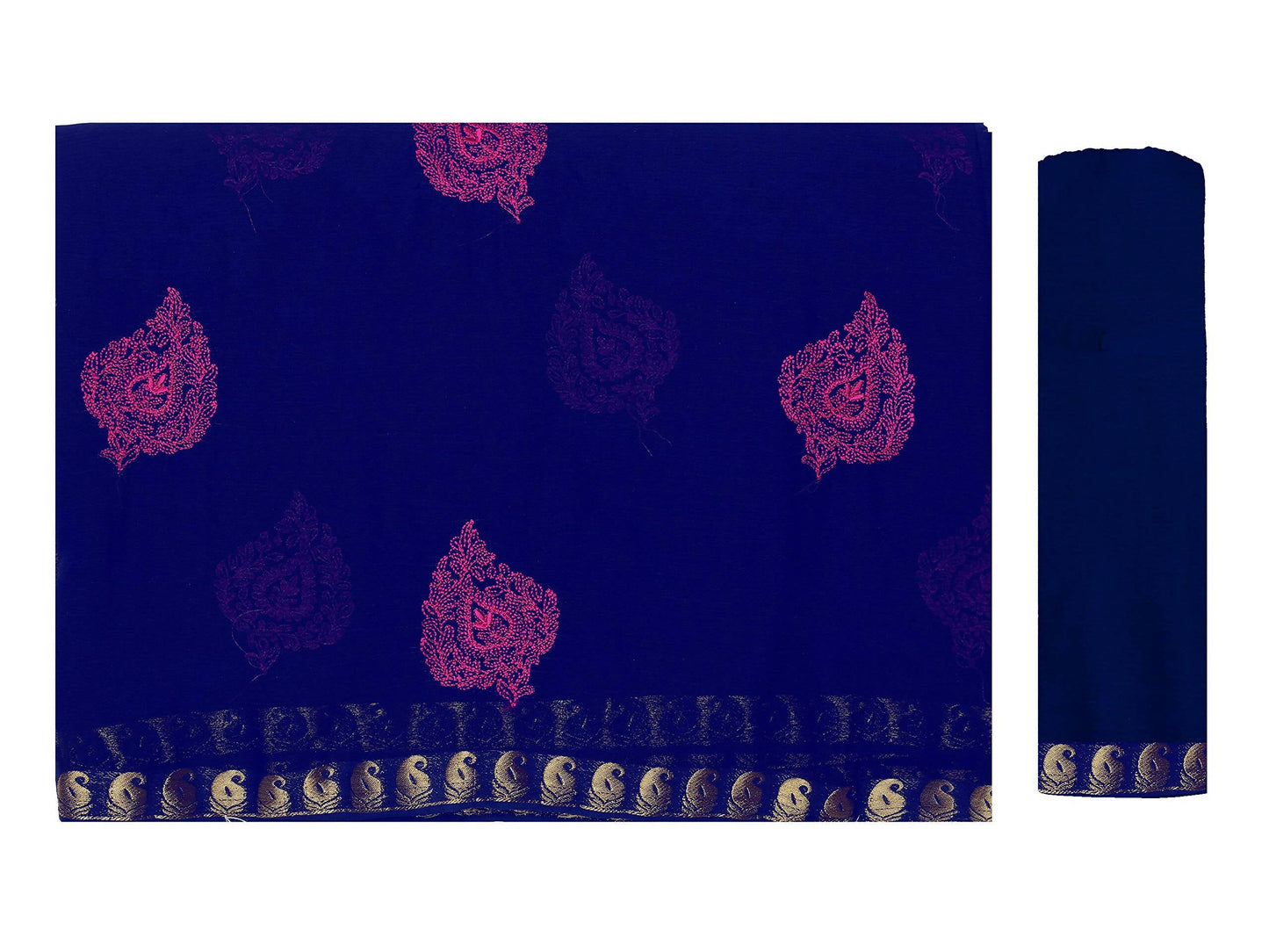Mimosa Women's Navy Blue Banarasi Chiffon Saree | Swadesiicart