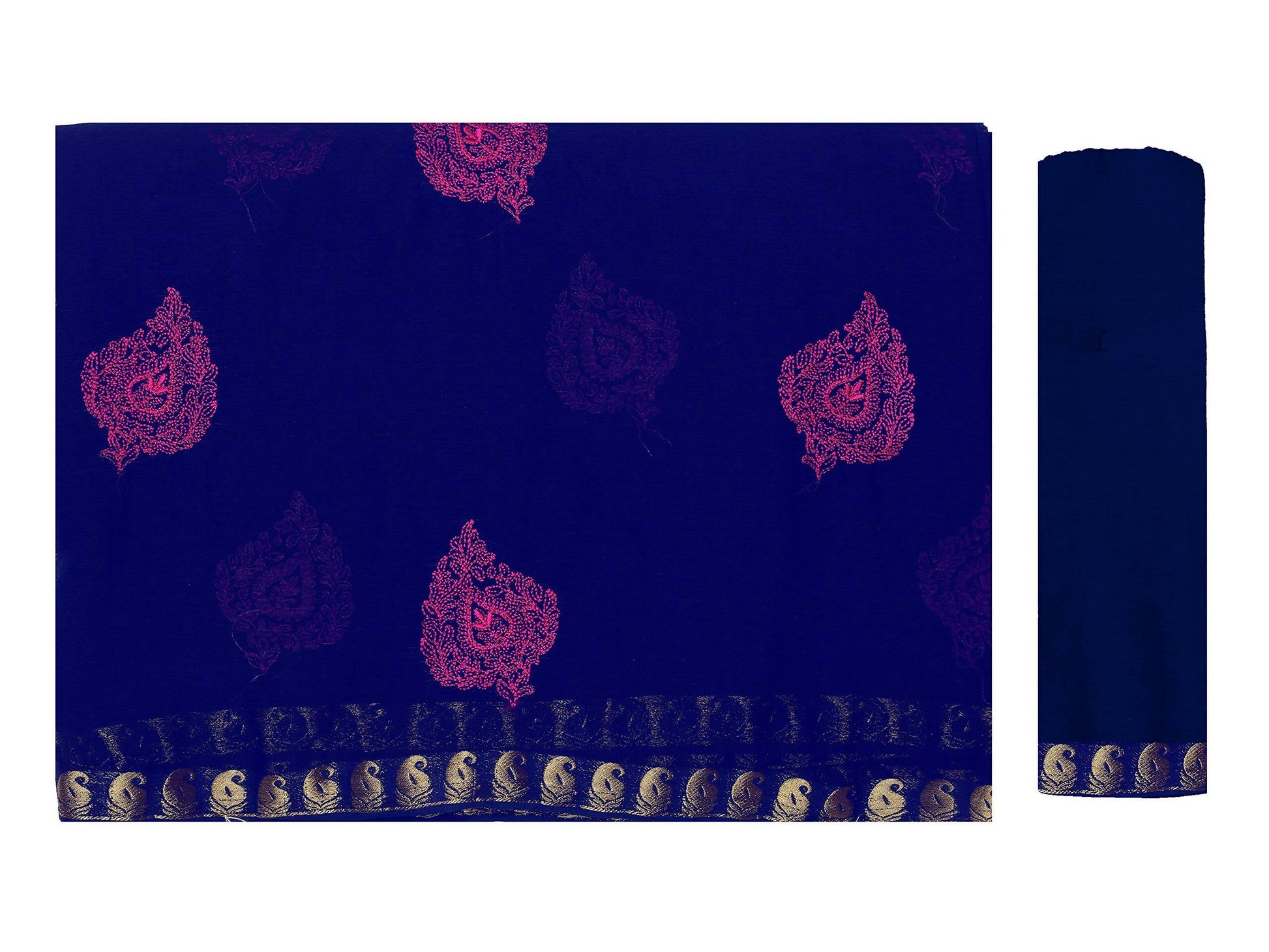 Mimosa Women's Navy Blue Banarasi Chiffon Saree | Swadesiicart