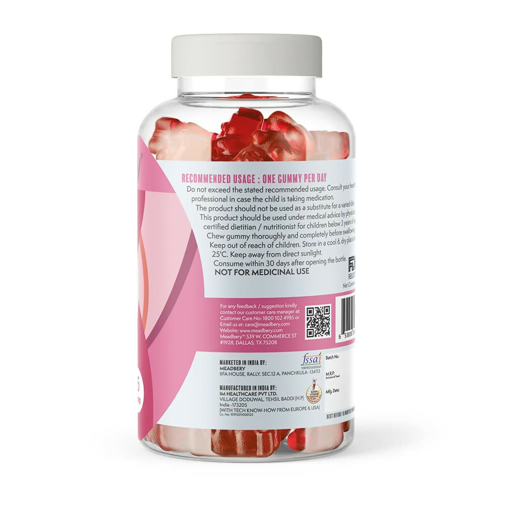 Meadbery Women's Multivitamin Gummies - Strawberry Flavour - Swadesiicart