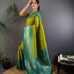 Joban Fashion Banarasi Light Green Woven Soft Silk Saree | Swadesiicart