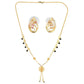 AanyaCentric Gold-Polished Short Mangalsutra Set with Earrings - AanyaCentric
