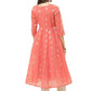 Ahalyaa Women Peach Chanderi Jacquard Woven Dress | Swadesiicart
