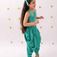 Lil Drama Khilkhilahat Green Crop Top and Dhoti SeT For Girls | Swadesiicart