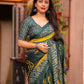 Green Silk Blend Ethnic Motifs Saree with Unstitched Blouse - Hiral Fashion | Swadesiicart