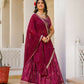 Wedding Partywear Wine Slim Georgette Lehengha Choli With Dupata - Agnidhara - Swadesiicart