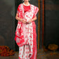 Shree Shyam Fashion Devistuti Red White Linen Cotton Saree