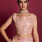 Vamsee Peach & White Georgette Designer Saree - Swadesiicart