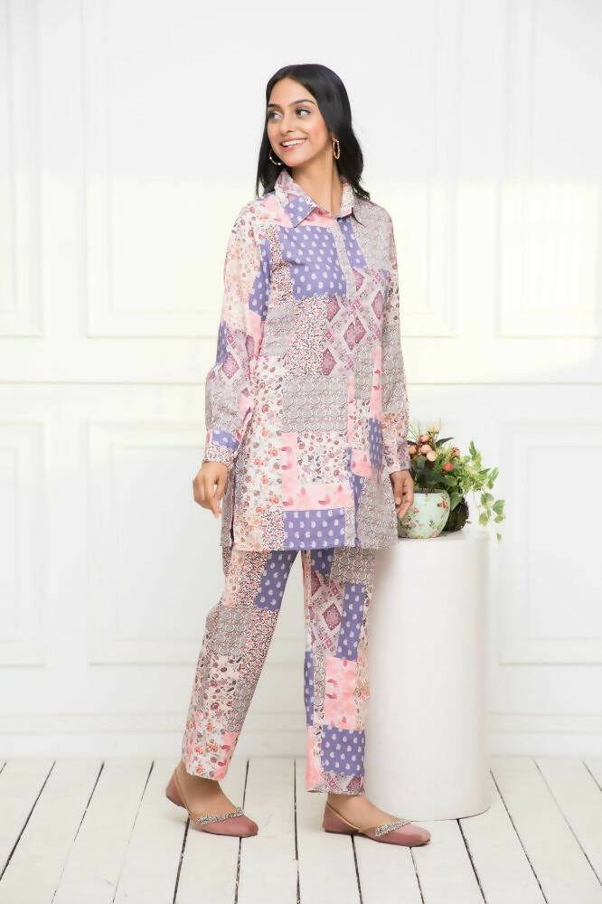 Myshka Multi Printed Bling & Sparkly Co-Ords For Women - Swadesiicart