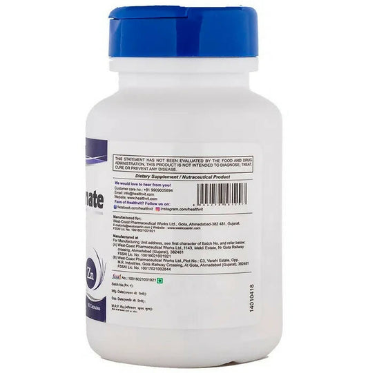 Healthvit Zinc Gluconate Capsules - Swadesiicart