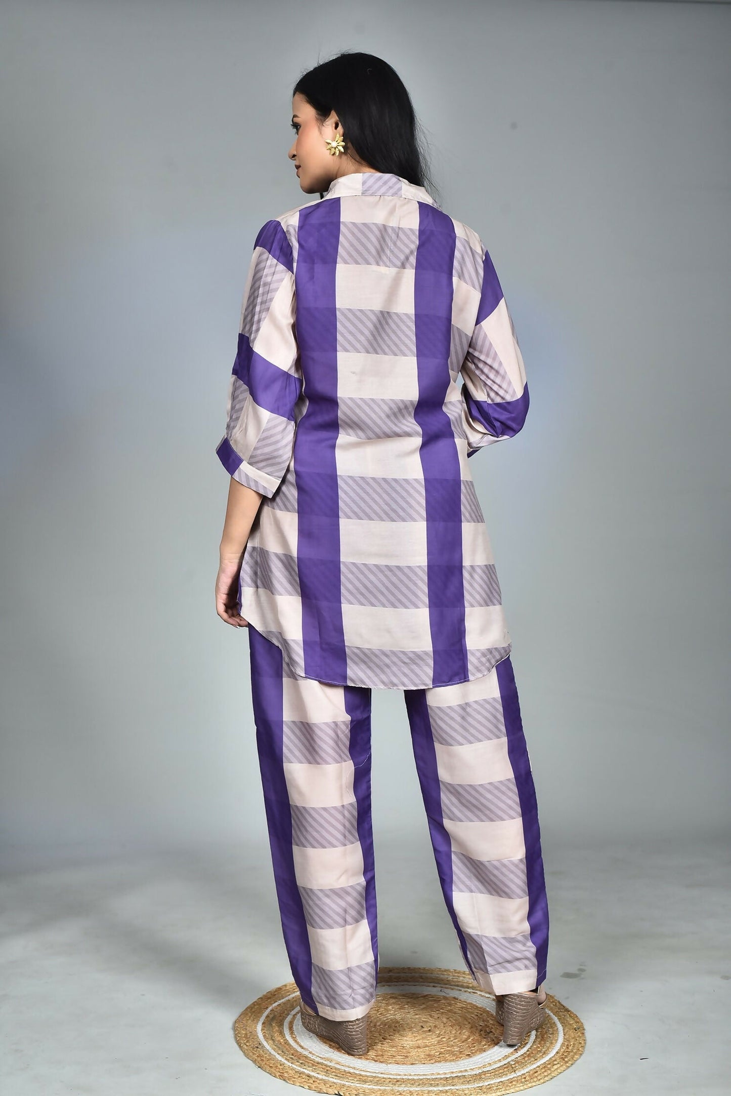 Morchari Digital Print Semi Muslin Co-Ord Set Top & Trouser-Multicolor - Swadesiicart