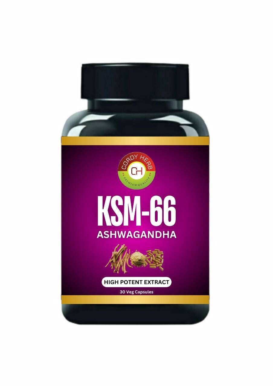 Cordy Herb KSM 66 Ashwagandha Veg Capsules - Swadesiicart