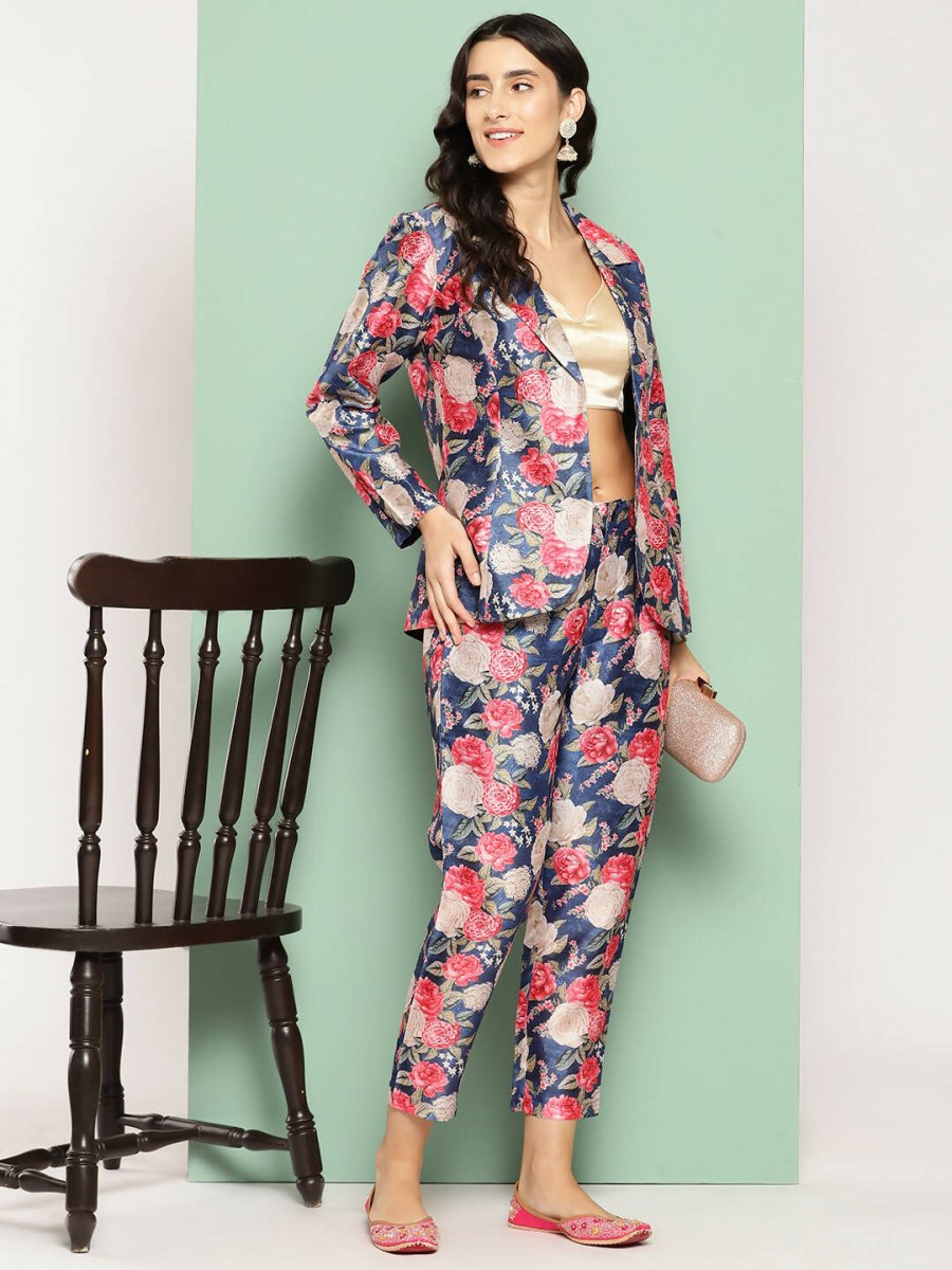 Ahalyaa Women's Traditional Wear Co-ods - Blue | Swadesiicart