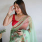 Vamsee Nilam Green Organza Saree - Swadesiicart