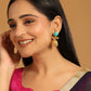 Nuyug 22K Gold Plated Turquoise Grace Earrings | Swadesiicart
