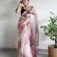Vamsee Ramya Off White Organza Saree - Swadesiicart