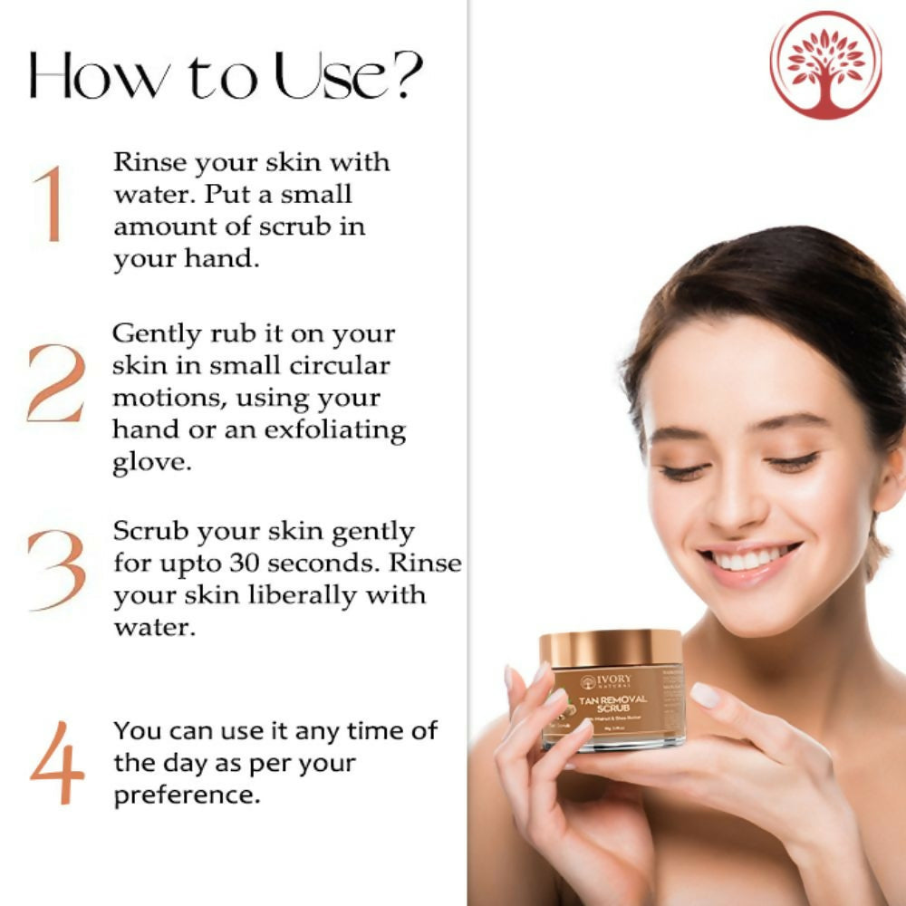 Ivory Natural Tan Scrub , Reduce Tan, Restores Radiant Skin Glow | Swadesiicart
