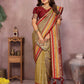 Aastha Fashion Khaki Kalamkari Silk Weaving Saree