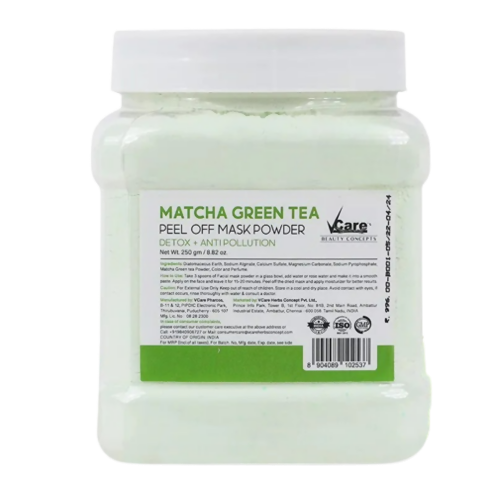 VCare Matcha Green Tea Jelly Peel Off Mask Powder | Swadesiicart
