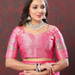 Lorenvalley Fashion Pink Soft Silk Woven Design with Zari Weaving Leheriya Design Saree - Swadesiicart