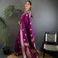 Joban Fashion Banarasi Purple Woven Soft Silk Saree | Swadesiicart