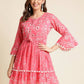 Pink Cotton Floral Printed Top - Himanshi - Swadesiicart