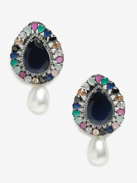 Multicoloured Contemporary Studs Earrings - Ruby Raang - Swadesiicart