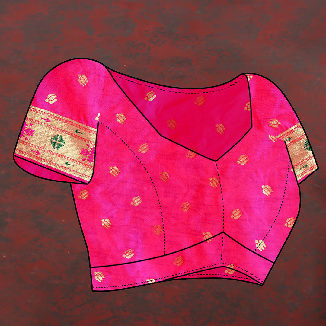Lorenvalley Fashion Magenta Soft Paithani Silk Woven Design Gold Zari Meenakari Weaving Saree - Swadesiicart