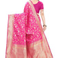 Vamika Banarasi Jacquard Weaving Pink Saree (PARINITI PINK) | Swadesiicart