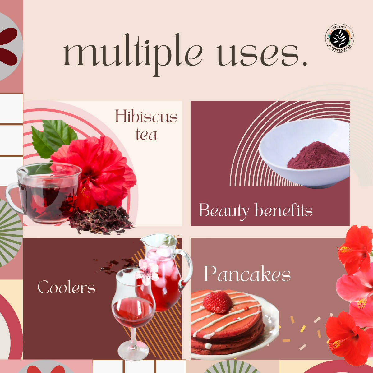 Organic Ayurvedistan Hibiscus Powder - Swadesiicart