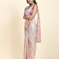 Peach Pure Georgette Sequence work Ready to wear Saree with stitched Blouse - Satiksha | Swadesiicart