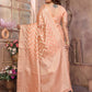 Aastha Fashion Peach Soft Organza Silk Weaving Saree