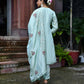 Vaasva Women's Tissue Silk Emboidered Suit Set With Solid Pant & Solid Embroidered Dupatta | Swadesiicart