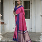 Vishnu Weaves Women's Rani Raw Silk Saree with Blouse - Swadesiicart