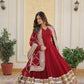 Jyoti Fashion Women's Maroon Faux Blooming Sequins Zari Embroideredy Anarkali Dress with Dupatta | Swadesiicart