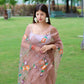 Vamsee Urmila Brown Organza Saree - Swadesiicart