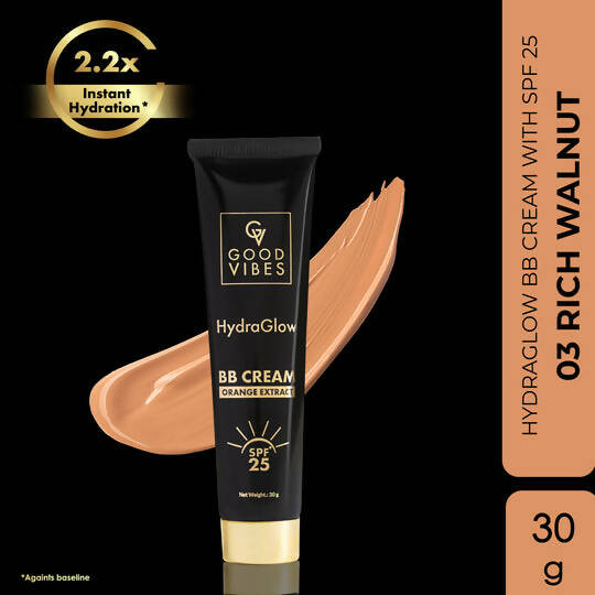 Good Vibes HydraGlow BB Cream SPF 25 with Orange Extract - Rich Walnut - Swadesiicart