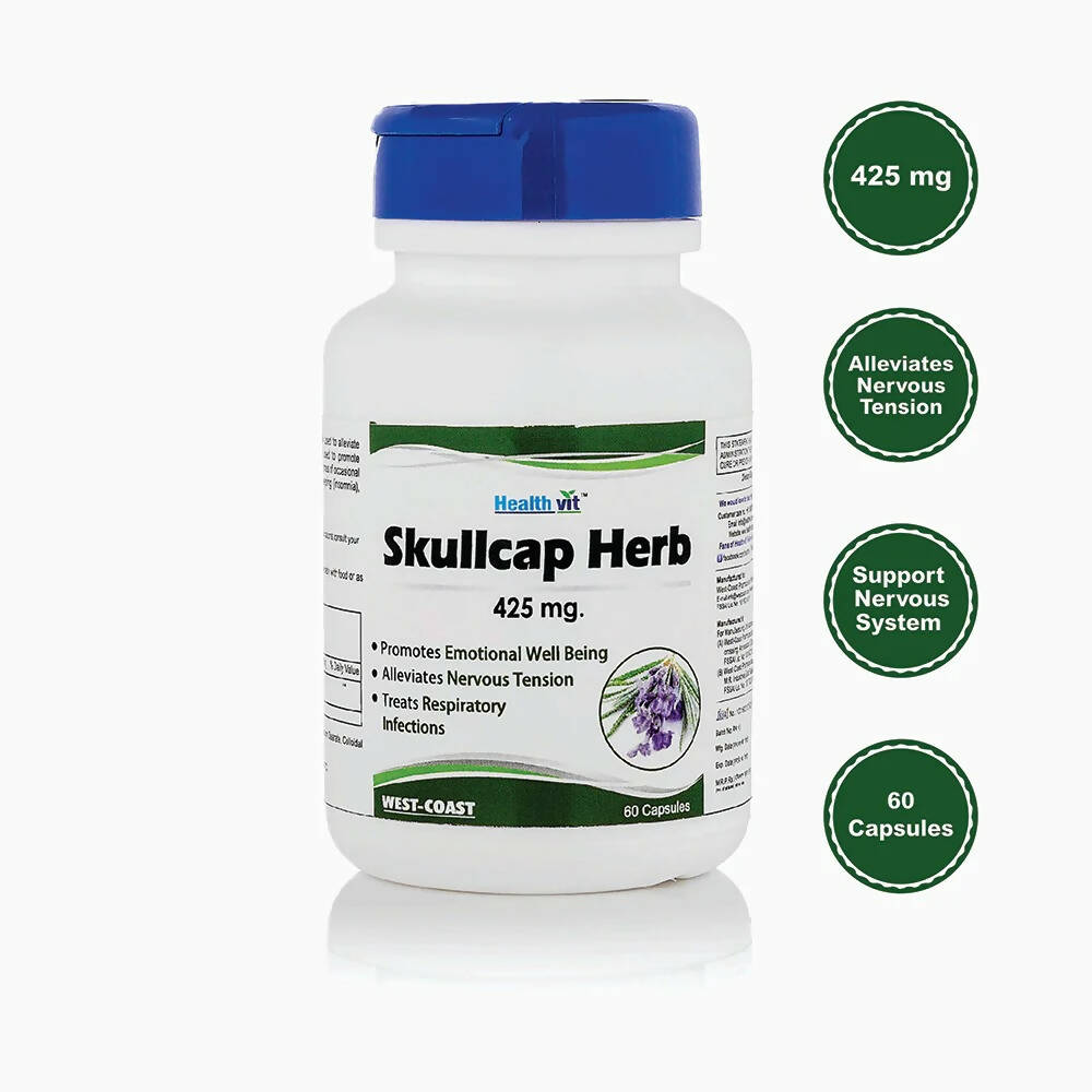 Healthvit Skullcap Herbs Capsules - Swadesiicart