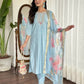Lavender Viscose chanderi Stitched Suit With Dupatta - Tanisha | Swadesiicart