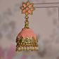 Orange Partywear Ethnic Enamel Small Jhumki Earrings By House of Ree - Swadesiicart