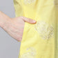 Ahalyaa Women Yellow Pure Cotton Glitter Print Tunic | Swadesiicart
