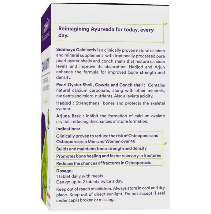 Siddhayu Ayurveda Calciactiv Advanced Natural Calcium Supplement Tablet - Swadesiicart