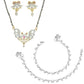 AanyaCentric Gold-Polished Mangalsutra Pendant Earring Set & Silver Plated Anklet