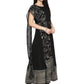Ahalyaa Women's Black Crepe Printed Kurta With Attached Dupatta | Swadesiicart